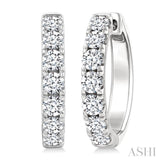 1 1/2 Ctw Round Cut Diamond Hoop Earrings in 14K White gold