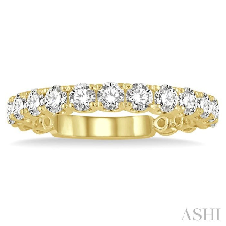 1 Ctw Lattice Round Cut Diamond Wedding Band in 14K Yellow Gold