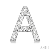 1/10 Ctw Initial'A' Single Cut Diamond Earrings in 10K White Gold