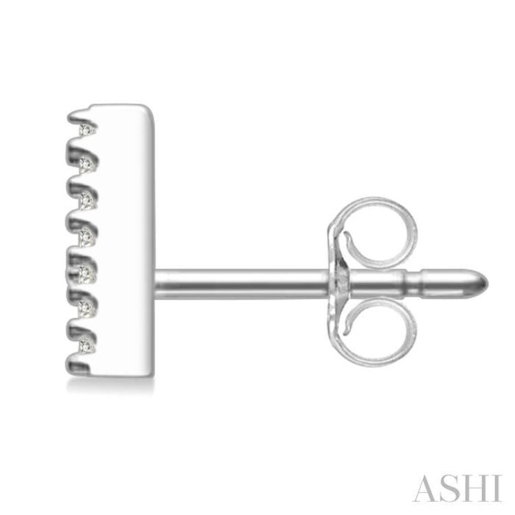 1/10 Ctw Initial'A' Single Cut Diamond Earrings in 10K White Gold