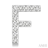 1/10 Ctw Initial 'F' Single Cut Diamond Earrings in 10K White Gold