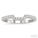 1/4 ctw U-Shape Center Round Cut Diamond Wedding Band in 14K White Gold