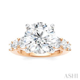 1 1/5 Ctw Round Shape Round Cut Diamond Semi-Mount Engagement Ring in 14K Rose and White Gold