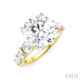 1 1/4 Ctw Round Shape Round Cut Diamond Semi-Mount Engagement Ring in 14K Yellow and White Gold