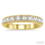 1 Ctw 11 Stone Round Cut Diamond Wedding Band in 14K Yellow Gold