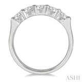 1 ctw Round Cut Diamond 5 Stone Wedding Band in 14K White Gold