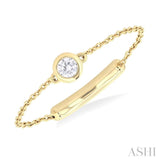 1/10 ctw Petite Bezel Set Diamond Fashion Chain Ring in 10K Yellow Gold