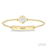 1/10 ctw Petite Bezel Set Diamond Fashion Chain Ring in 10K Yellow Gold