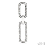 1/10 Ctw Bold Single Cut Diamond Paperclip Earrings in Sterling Silver