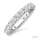 2 Ctw Round Cut Diamond Eternity Wedding Band in 14K White Gold