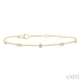 .35CTMIXDM STATION BZL BRACELET YG14K-G*