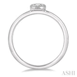 1/50 ctw Oval Shape Round Cut Diamond Promise Ring in 10K White Gold