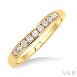 1/6 ctw V Shape Round Cut Diamond Matching Wedding Band in 14K Yellow Gold