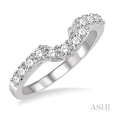 1/2 ctw U-Drop Round Cut Diamond Wedding Band in 14K White Gold