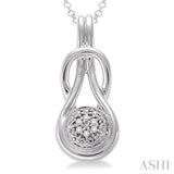 1/50 Ctw Single Cut Diamond Fashion Pendant in Sterling Silver with Chain