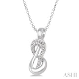 1/20 Ctw Single Cut Diamond Pendant in Sterling Silver with Chain