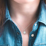 1 Ctw Baguette & Round Cut Fusion Diamond Pendant With Chain in 14K White and Rose Gold