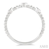 1/5 ctw Circular Mount Ball Link Round Cut Diamond Stackable Band in 14K White Gold
