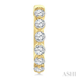 1 1/2 Ctw Prong Set Round Cut Diamond Hoop Earrings in 14K Yellow gold