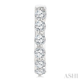 1 Ctw Prong Set Round Cut Diamond Hoop Earrings in 14K White gold