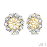 1 ctw Round Cut Diamond Earring Jacket in 14K Yellow Gold