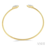 5/8 ctw Oval Shape Lovebright Open Cuff Diamond Bangle in 14K Yellow and White Gold