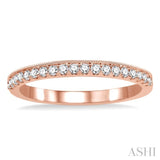1/4 Ctw Round Cut Diamond Wedding Band in 14K Rose Gold
