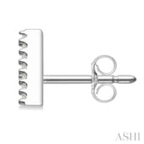 1/10 Ctw Initial'A' Single Cut Diamond Earrings in 10K White Gold