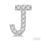 1/10 Ctw Initial 'J' Single Cut Diamond Earrings in 10K White Gold