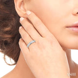 1 Ctw Princess Cut Diamond Wedding Band in 14K White Gold