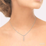 1/6 Ctw Spike Round Cut Diamond Pendant With Link Chain in 10K White Gold