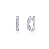 1.0 CTW 3-Stone Huggie Hoop Earrings