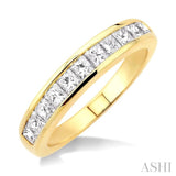 1.00 ctw Princess Cut Diamond Wedding Band in 14K Yellow Gold