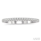 1/10 ctw Round Cut Diamond Wedding Band in 14K white Gold