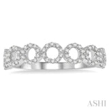 1/4 ctw Circular Row Round Cut Diamond Stackable Band in 14K White Gold