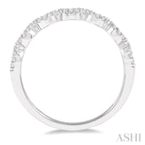 1/4 ctw Circular Row Round Cut Diamond Stackable Band in 14K White Gold