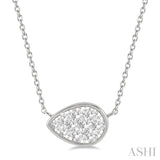 1/3 Ctw Pear Shape Lovebright Diamond Pendant With Chain in 14K White Gold