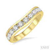 1.00 ctw Round Cut Diamond Inlay Wedding Band in 14K Yellow Gold