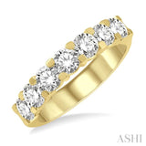 2.00 ctw 7 Stone Round Cut Diamond Wedding Band in 14K Yellow Gold