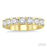 2.00 ctw 7 Stone Round Cut Diamond Wedding Band in 14K Yellow Gold