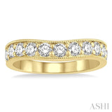 1.00 ctw Arched Round Cut Diamond Wedding Band in 14K Yellow Gold