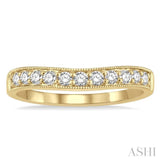 1/3 ctw Arched Round Cut Diamond Wedding Band in 14K Yellow Gold