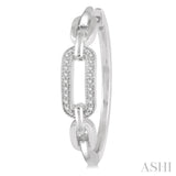 1/10 Ctw Round Cut Diamond Paperclip Hoop Earring in Sterling Silver