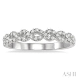 1/4 Ctw Entwined Open Center Round Cut Diamond Stackable Twist Band in 14K White Gold