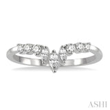1/3 Ctw Chevron Marquise and Round Cut Diamond Fashion Ring in 14K White Gold