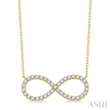 3/4 Ctw Round Cut Diamond Infinity Pendant With Chain in 14K Yellow Gold