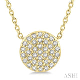 1/6 Ctw Disc Round Cut Diamond Petite Pendant With Chain in 10K Yellow Gold