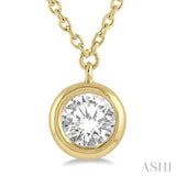 3/8 Ctw Round Cut Diamond Pendant With Chain in 14K Yellow Gold