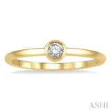 1/10 ctw Bezel Set Round Cut Diamond Petite Fashion Ring in 14K Yellow Gold