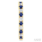 1.80 MM Round Shape Sapphire and 1/4 Ctw Round Cut Diamond Precious Hoop Earring in 10K Yellow Gold